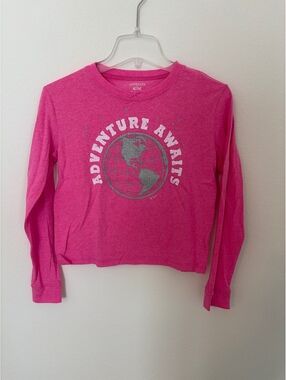 J Crew Crewcuts Girls Kids Active Pink Long Sleeve Shirt Large 10-11